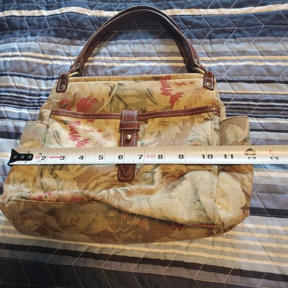 Vintage Fossil Premium Floral Print Canvas Leather No. 054 Purse Shoulder Bag - Picture 11 of 11